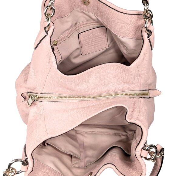SOLD Coach Pink Pebbled Leather Madison Phoebe Hobo Shoulder Bag F35723 READ - Picture 8 of 12